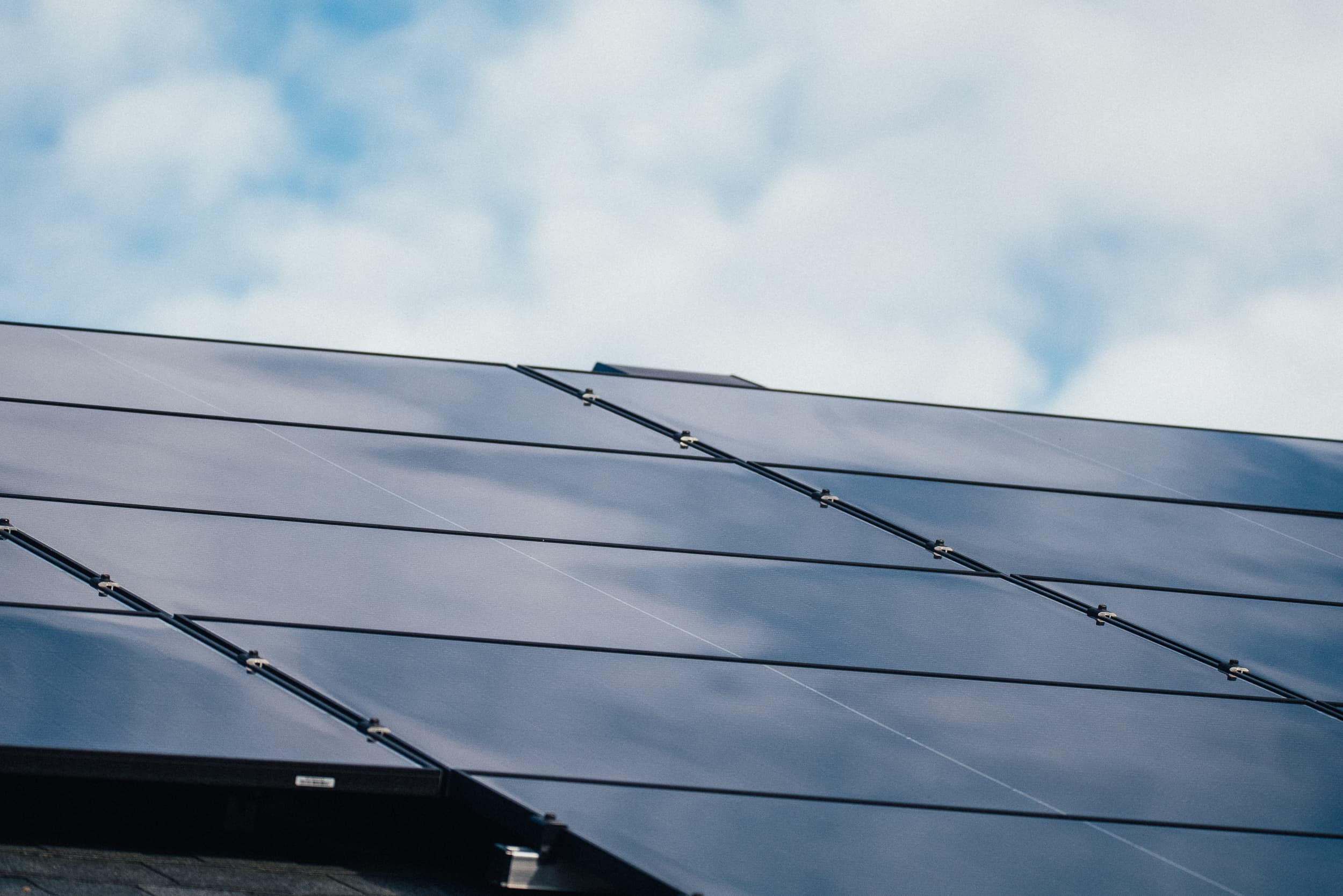 Solar panels on residential roof