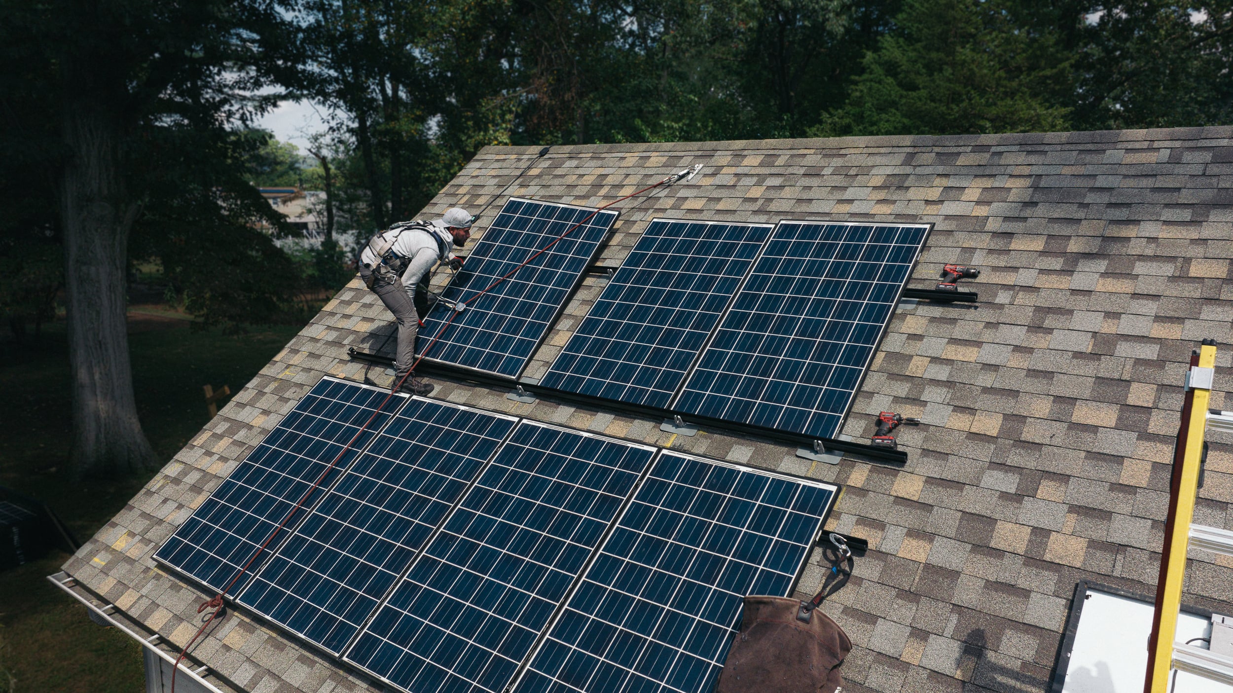 Aerial view of residential roof